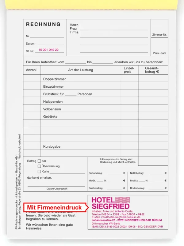 Rechnungsblock Hotel – Bild 3