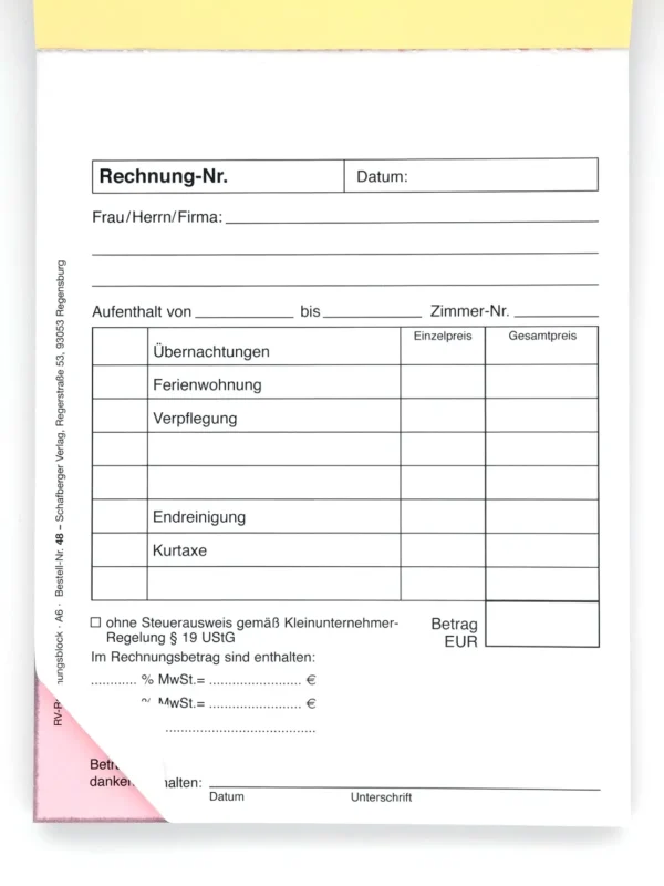 Rechnungsblock DIN A6 – Bild 2