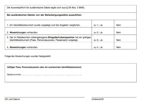 Meldeschein DIN A5 Tourismusabgabe – Bild 2