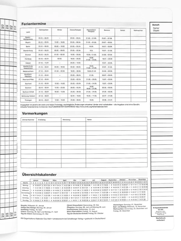 Organisationskalender 2025 Das Heft – Bild 3