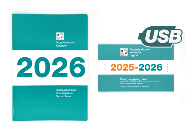 Organisationskalender 2026 Papier und digital