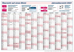 Jahresübersicht 2027